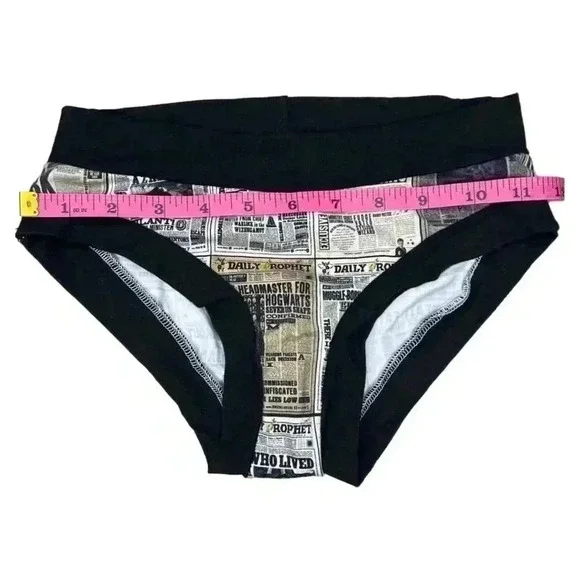 Harry Potter Daily Prophet Undies XS | Handmade Cotton Lycra Hogwarts Panties - Picture 2 of 5
